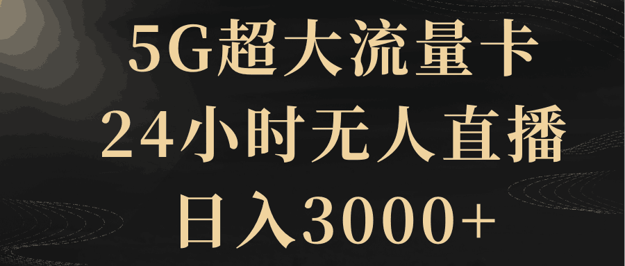 图片[1]-独家揭秘：5G超大流量卡，24小时无人直播玩法，日赚3000+的赚钱秘诀-阿志说钱