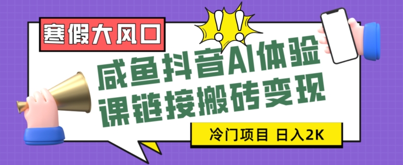 （寒假大热门）咸鱼抖音AI体验课：学会如何搬砖变现，轻松赚取日入2K+-阿志说钱