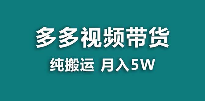 图片[1]-【蓝海项目】拼多多视频带货项目玩法，纯搬运操作一个月搞了5w佣金，新手也可以快速上手实操-阿志说钱