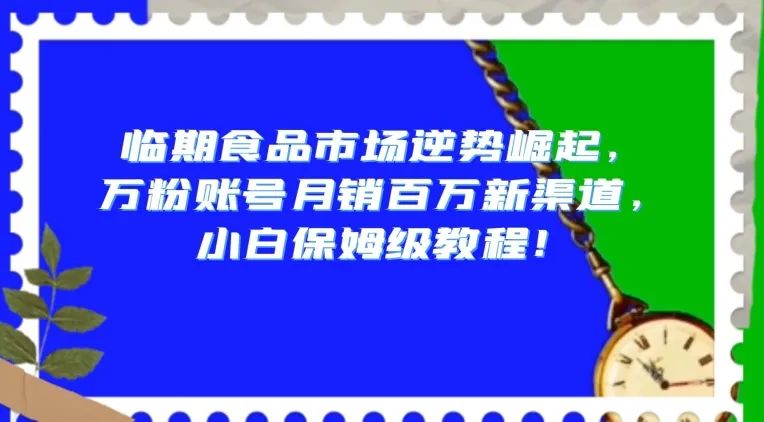 揭秘临期食品市场创业项目，月销百万的万粉账号新渠道，新手保姆级实操教程-阿志说钱