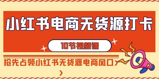 图片[1]-揭秘小红书无货源电商：10节实操课程，让你从零开始成为销售高手！-阿志说钱