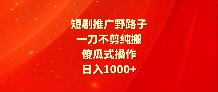 图片[1]-短剧推广新策略：野路子大揭秘，傻瓜式操作轻松上手-阿志说钱