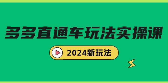 图片[1]-2024全新多多直通车玩法实战课程，掌握最新策略，轻松驾驭营销快车-阿志说钱