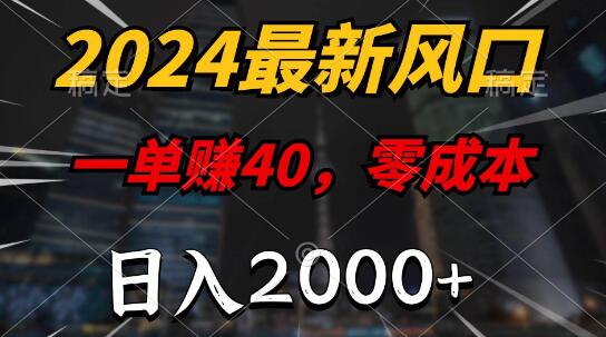 图片[1]-2024年热门赚钱项目，零成本，每单40+，日入2000+，简单无脑操作-阿志说钱