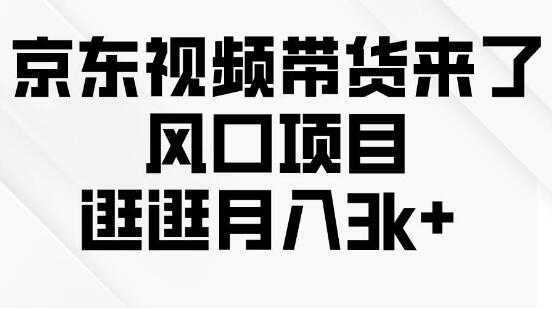 图片[1]-京东短视频带货新风口！轻松操作逛逛，一个月轻松赚3k+！-阿志说钱