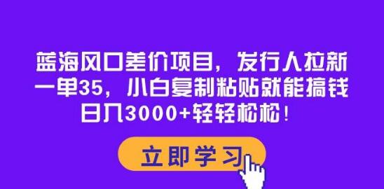 图片[1]-蓝海风口项目揭秘，发行人拉新，每单35，小白也能轻松搞钱！-阿志说钱