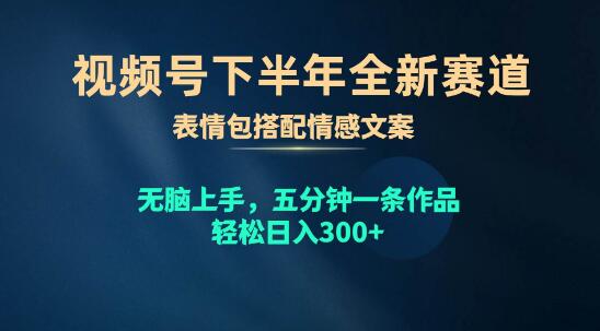 视频号下半年热门赛道，表情包搭配情感文案，5分钟快速制作，日入300+-阿志说钱