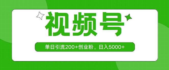 视频号引流秘诀，单日狂揽200+创业粉丝，日入5000+-阿志说钱