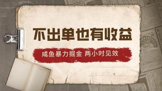 2024咸鱼掘金秘籍：不出单稳赚，两小时见收益，日入500+！-阿志说钱