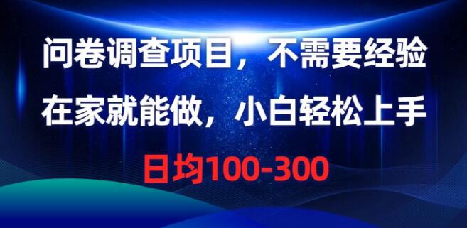 图片[1]-问卷调查项目轻松赚，无经验小白在家可做，日均收益100-300-阿志说钱