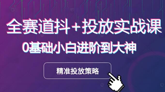 全赛道抖音广告投放进阶课程：精准投放策略，助力营销效果最大化-阿志说钱