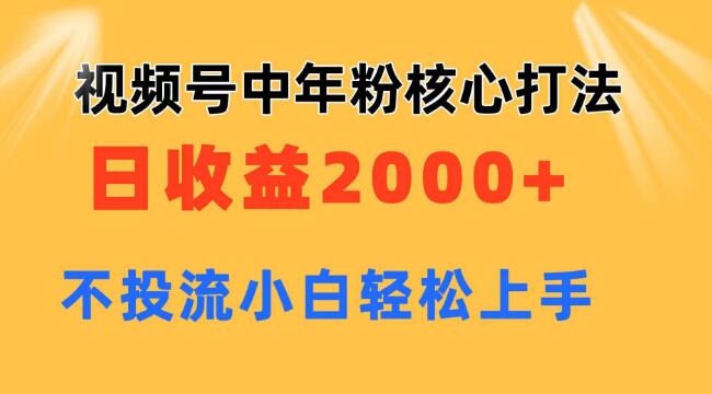 图片[1]-视频号中年粉运营，日收益2000+无需投流，小白也能轻松掌握！-阿志说钱