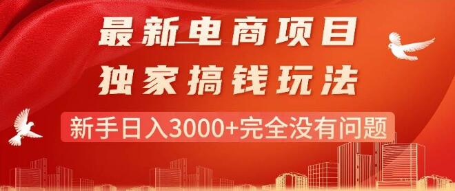 最新电商项目，轻松搞钱玩法，新手日入3000+-阿志说钱