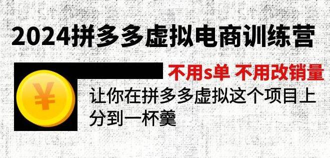 图片[1]-2024拼多多虚拟电商实战训练营，无S单无改销量技巧，轻松分羹虚拟市场-阿志说钱