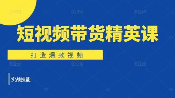 图片[1]-短视频带货精英训练营，实战技能，打造爆款视频-阿志说钱