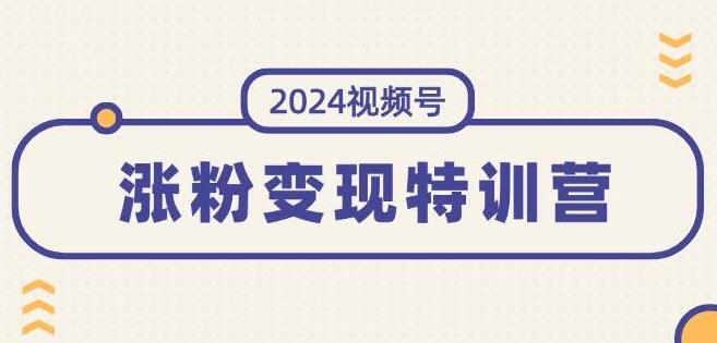 图片[1]-2024视频号涨粉变现特训营，一站式解锁稳定增粉与高效变现模式-阿志说钱