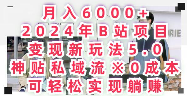 图片[1]-2024年B站变现新策略5.0，月入6000+，0成本私域流神贴玩法-阿志说钱