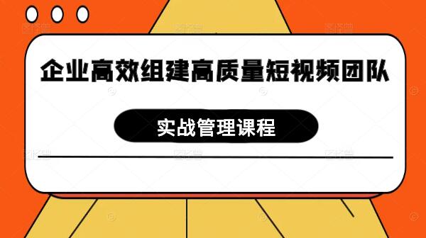 图片[1]-企业高效组建高质量短视频团队，实战管理课程揭秘-阿志说钱