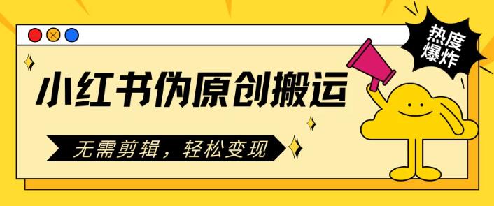 图片[1]-小红书伪原创搬运秘籍，零剪辑高效盈利，日入300+-阿志说钱