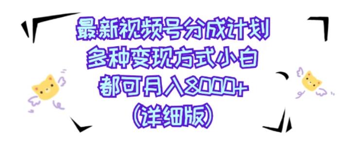 图片[1]-视频号创作者分成计划揭秘，多元化变现路径，精准定位领域赛道，助力小白轻松月入8000+-阿志说钱