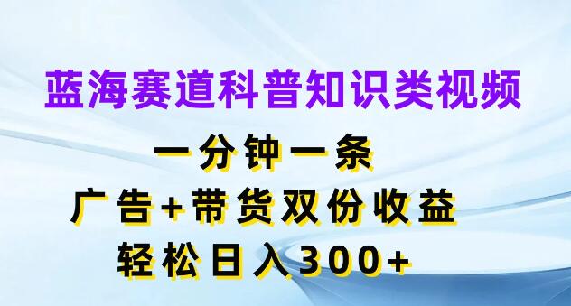 图片[1]-蓝海赛道揭秘，一分钟一条科普知识视频，广告带货双重收益，日入300+-阿志说钱