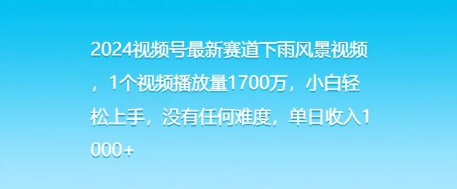 图片[1]-2024视频号热门赛道揭秘，下雨风景视频，轻松破1700万播放，小白日入1000+-阿志说钱