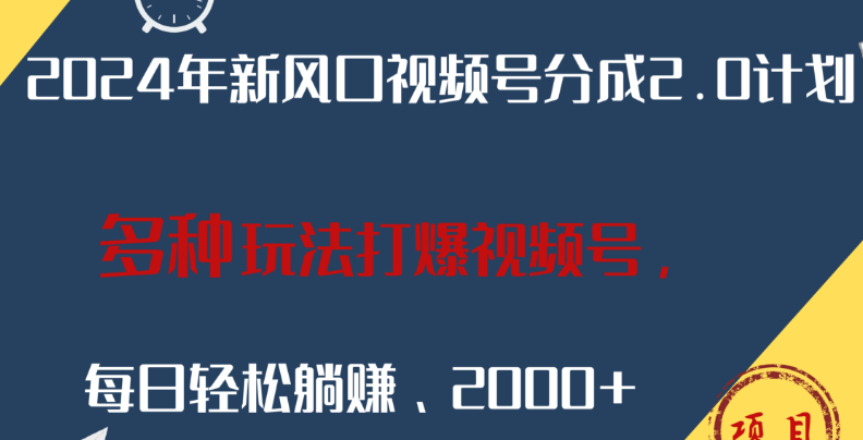 图片[1]-2024年最新风口揭秘，视频号分成2.0计划来袭，多元化策略引爆流量，日入2000+-阿志说钱