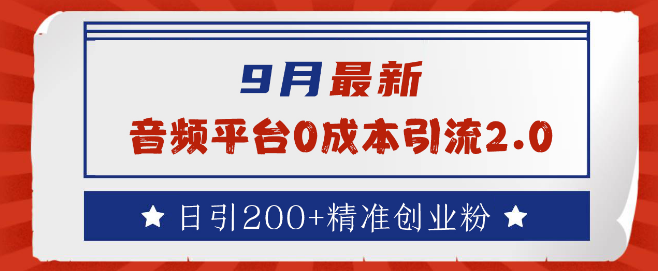 图片[1]-9月独家揭秘，音频平台零成本高效引流策略，日获300+精准创业粉丝！-阿志说钱