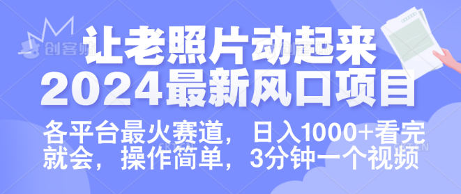 图片[1]-老照片动态化项目揭秘，热门赛道日入千元技巧，零基础轻松学会！-阿志说钱