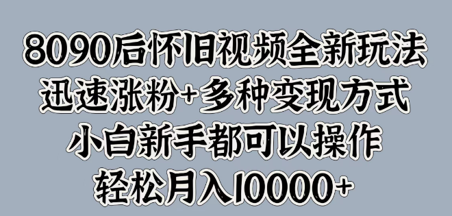 图片[1]-8090后怀旧视频创新玩法，快速吸粉秘籍与多元化变现策略，新手友好，探索月入过万之路！-阿志说钱