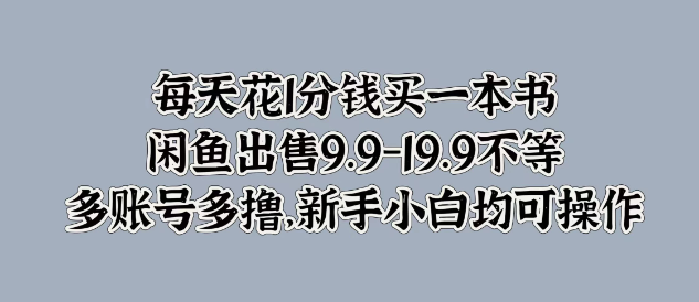 图片[1]-每日仅需1分钱购书攻略，闲鱼出售9.9-19.9，多账号操作技巧，新手小白轻松上手！-阿志说钱