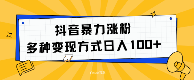 图片[1]-抖音高效涨粉攻略，多渠道变现策略，日收益轻松破百！-阿志说钱