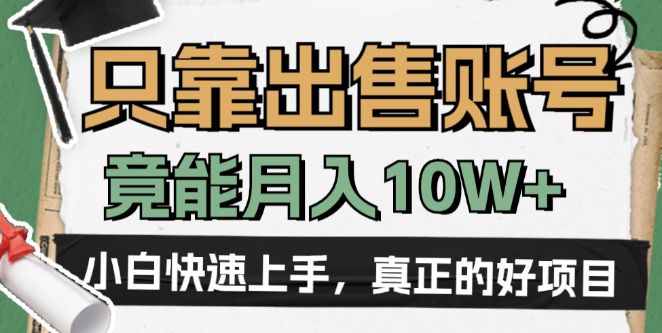 图片[1]-揭秘低调高利润项目，账号出售策略，有人靠此月入10W+！-阿志说钱