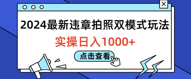 图片[1]-2024年违章拍照双模式新玩法，实操技巧助你日入千元！-阿志说钱