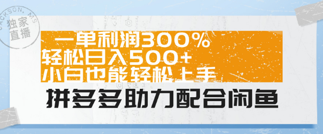 图片[1]-拼多多与闲鱼联动，轻松实现300%利润，日入500+，小白也能快速上手！-阿志说钱