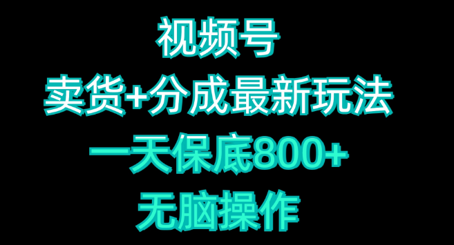 图片[1]-视频号卖货分成新策略，高效玩法揭秘，日收入800+，轻松上手！-阿志说钱