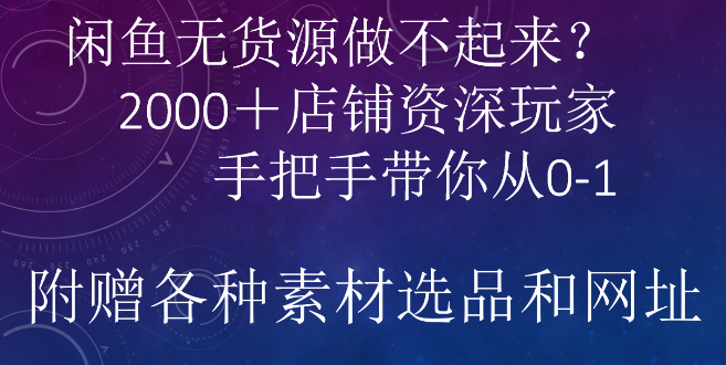 图片[1]-闲鱼市场潜力无限，资深玩家揭秘，2000家店铺成功之路，带你从零到一打造盈利店铺！-阿志说钱