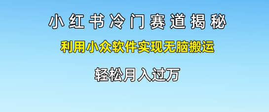 图片[1]-小红书冷门赛道揭秘，如何利用小众软件轻松实现副业月入过万？-阿志说钱