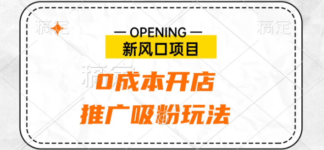 图片[1]-新风口商机，0成本开店策略，高效推广吸粉秘籍！-阿志说钱