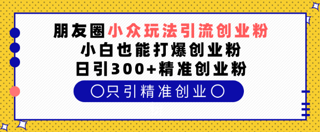 图片[1]-朋友圈小众引流技巧，助力小白引爆创业粉丝，每日精准吸引300+创业粉！-阿志说钱