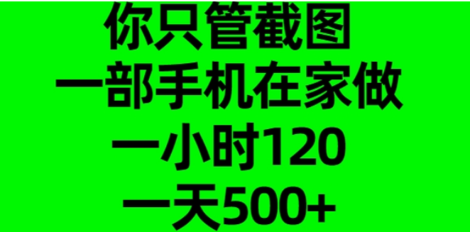 图片[1]-在家兼职新选择，一部手机轻松操作，截图即赚钱，时薪可达120，日入500+！-阿志说钱