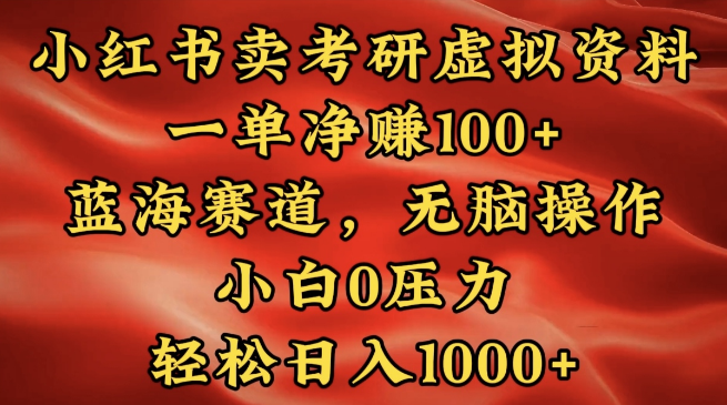 图片[1]-小红书考研资料蓝海市场，虚拟产品热销，每单净赚超百元，简易操作实现日入千元+-阿志说钱