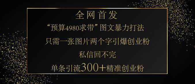 图片[1]-小红书引流秘籍，4980元预算的“带我飞”图片法，轻松打造涨粉，单图引流，单条笔记狂揽300+精准创业粉丝！-阿志说钱