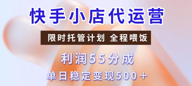 图片[1]-快手小店代运营服务，限时托管高效计划，收益五五分成，稳定日变现500+！-阿志说钱