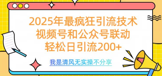 图片[1]-2025年顶尖引流技巧揭秘，视频号+公众号强强联合，每日轻松引流200+-阿志说钱